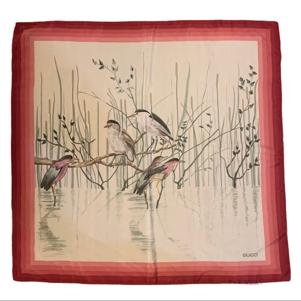 GUCCI RARE VINTAGE Silk Scarf